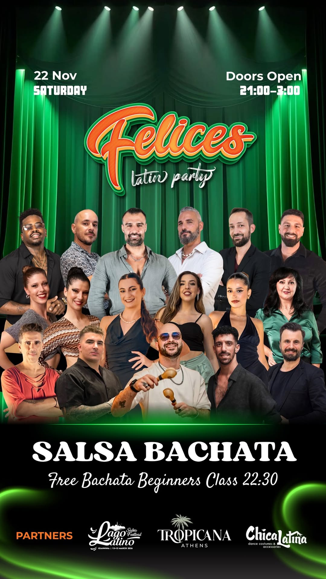 SALSA BACHATA PARTY 22 Nov FELICES On Saturday At Tropicana Latin Bar Athens