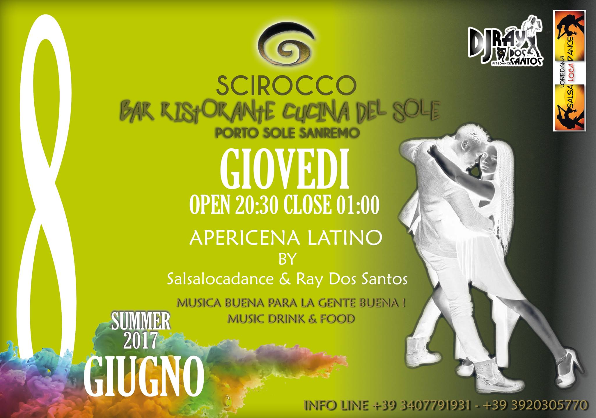 Giovedi 8 giugno Apericena Latino Con Ray & Loredana Salsaloca