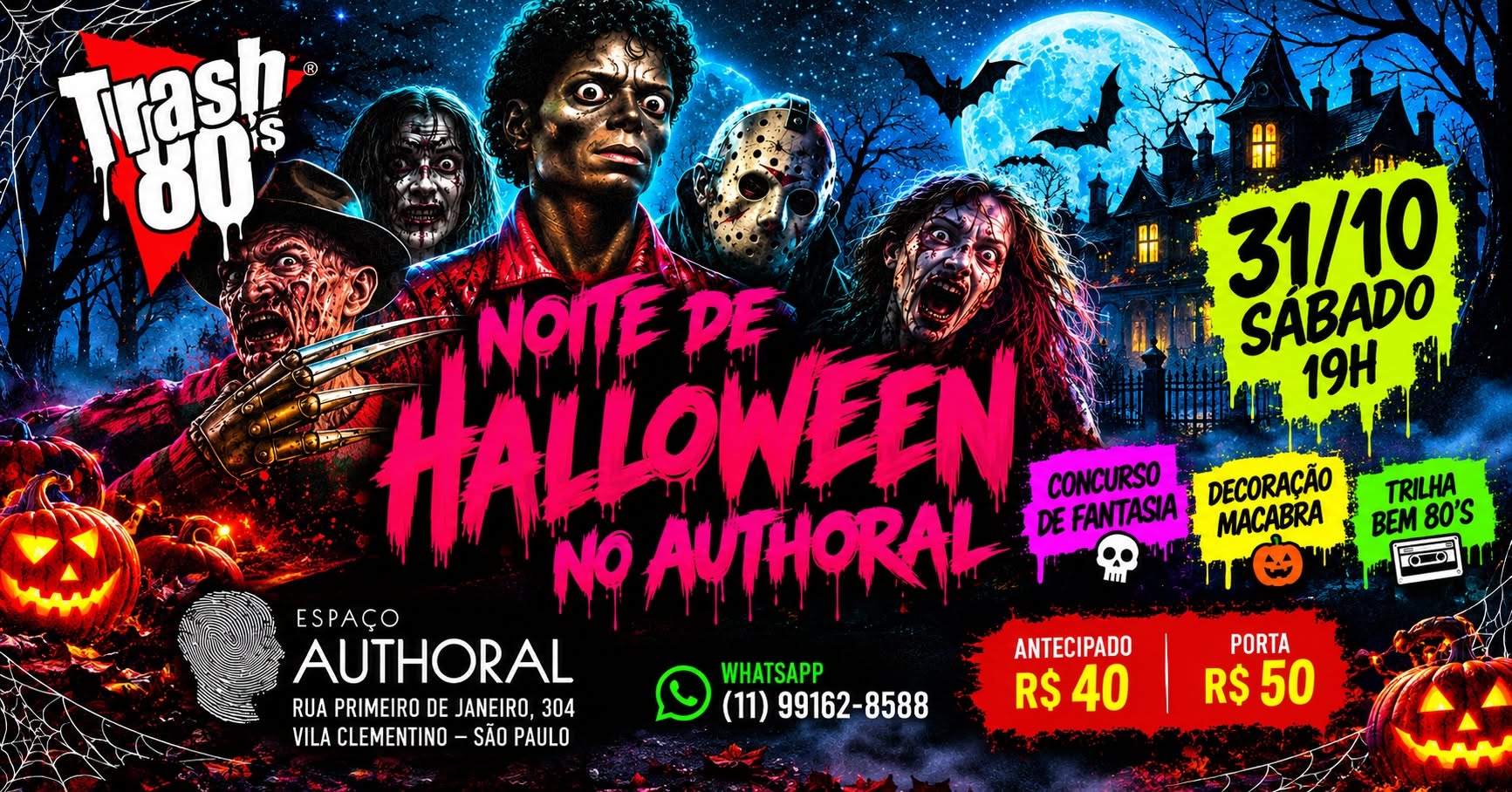Noite da Halloween da Trash no Authoral - 31 10