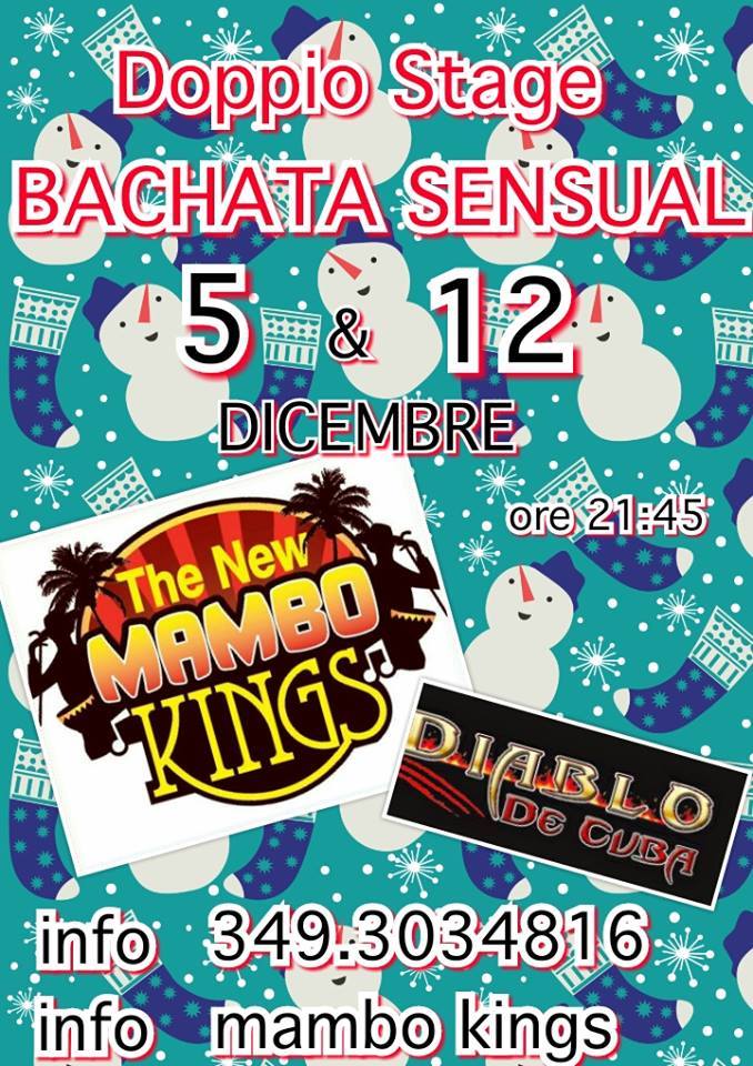 DIABLO DE CUBA SI FA IN DUE ..DOPPIO STAGE PRIMA LEZIONE 5 DICEMBRE. IN CONSOLLE' STAFANO ZALIN - SALA KIZOMBA 100% INGRESSO GRATUITO