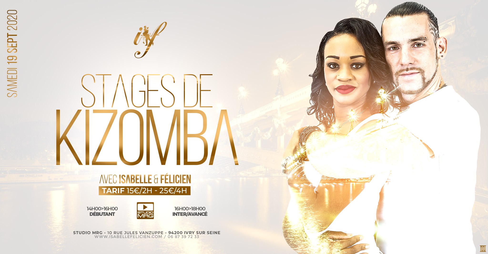 Stages de Kizomba - Isabelle & Felicien - Samedi 19 sept (Paris)