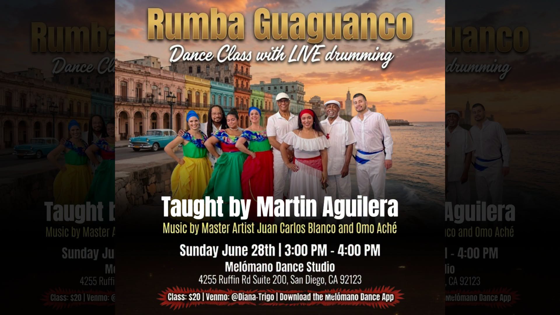 Rumba Guaguanco Dance Class with LIVE Drumming! 6 28