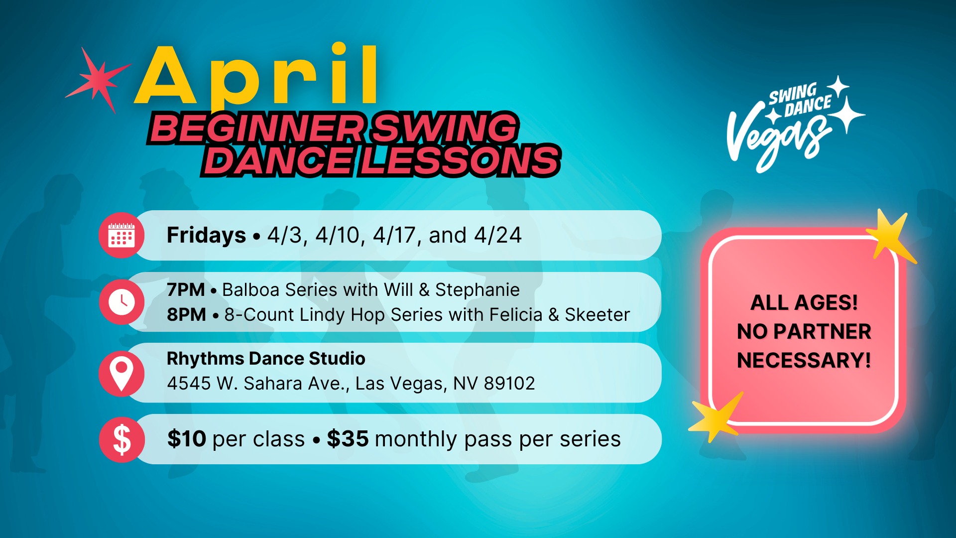 Beginner Swing Dance Lessons - No Partner or Experience Necessary!