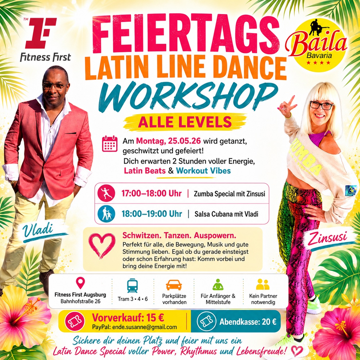 FEIERTAGS LATIN LINE DANCE WORKSHOP IN AUGSBURG
