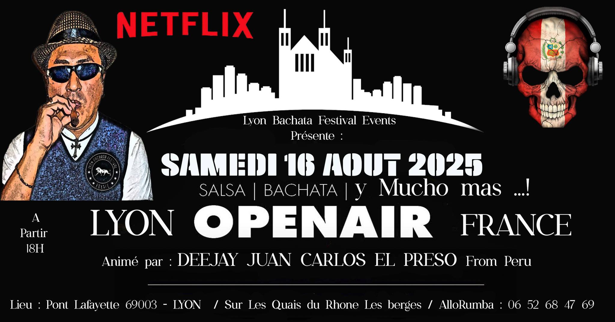 Lyon Open Air Latino by DJ Juan Carlos El Preso y su Latinoteca Samedi 16 Aout 2025 France.
