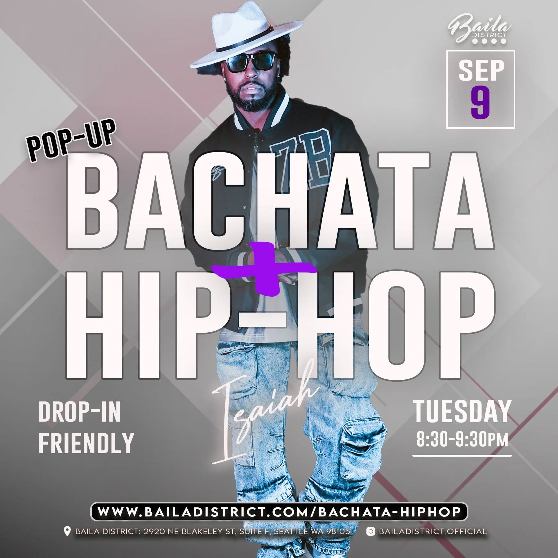 Bachata + Hip-Hop Fusion Workshop Pop-Up with Isaiah