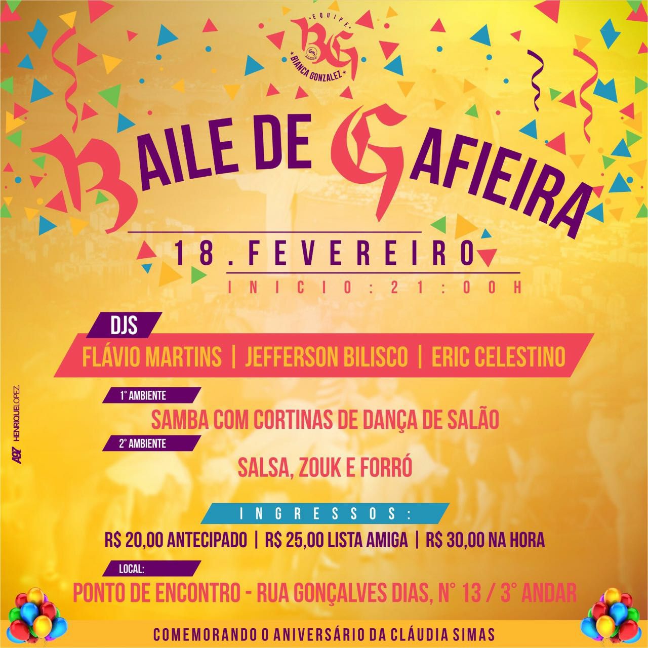 ★ Esquenta!!! ★ Baile de Gafieira, confetes e serpentinas
