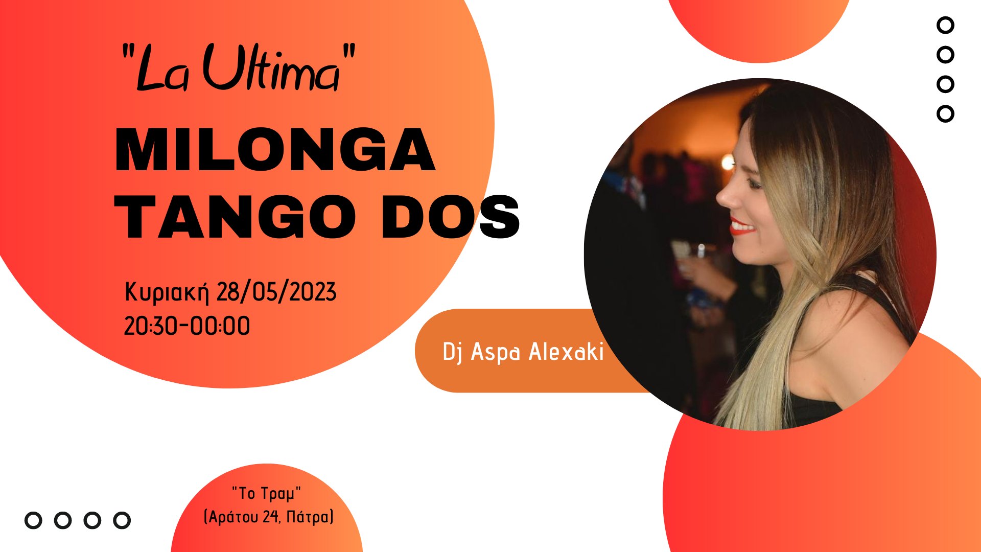 Milonga TangoDos! "La Ultima at Tram"