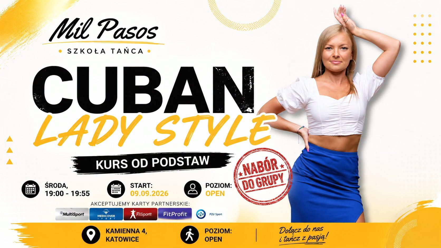 NABÓR DO KOBIECEJ GRUPY SALSY KUBAŃSKIEJ! 9.09.26, 19.00-20.00!