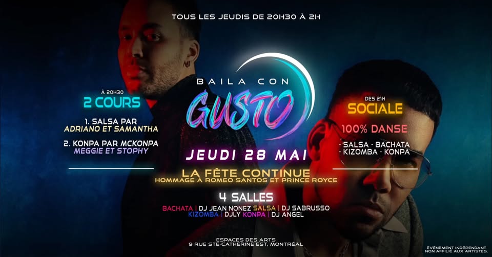 Baila Con Gusto MTL 💜 28 MAI (Konpa est de Retour)