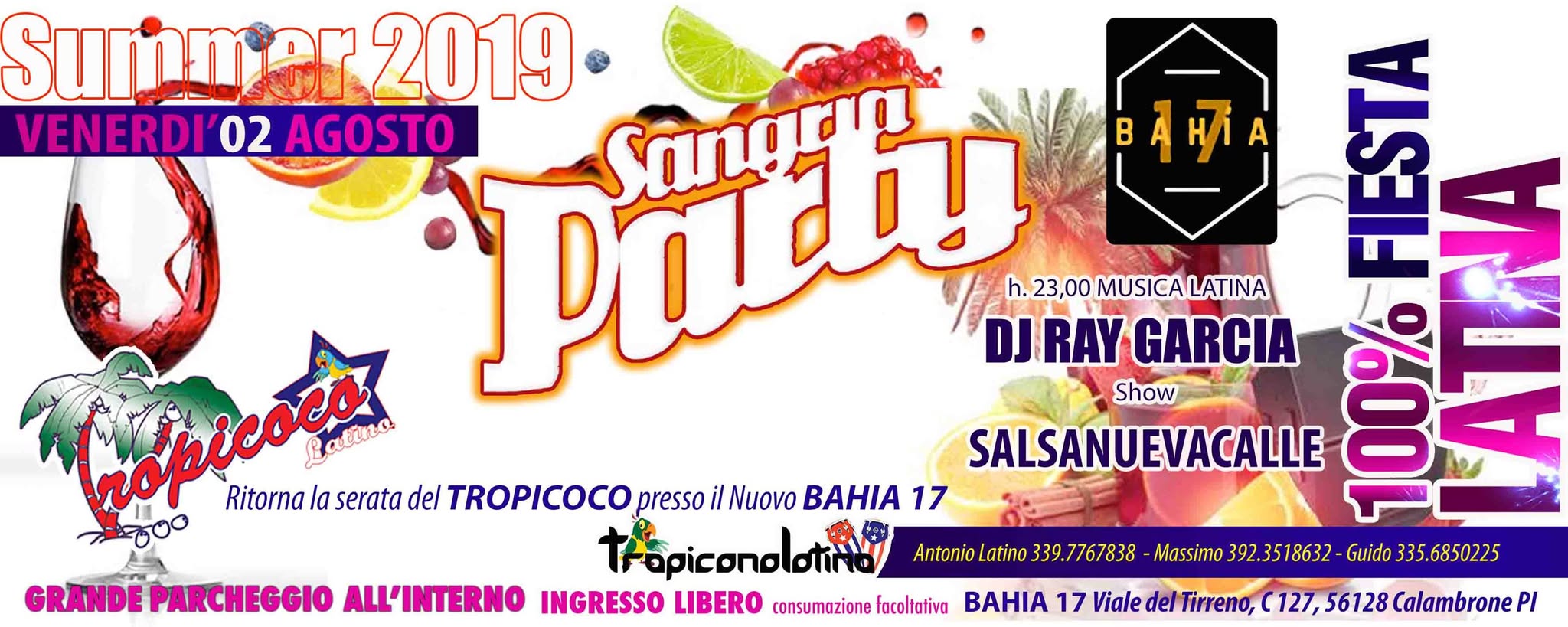 Ritorna la serata del IL Tropicoco presso il Bahia 17 Calambrone