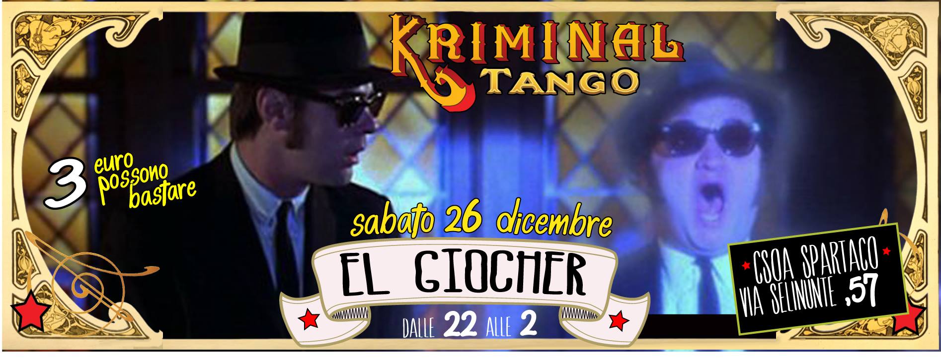 SAB 26 DIC___EL GIOCHER TORNA A CASA!!! - KRIMINAL TANGO --- NATALE CON I TUOI>>>SANTO STEFANO CON NOI!