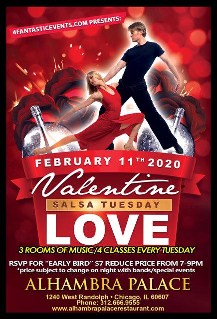 Valentine Salsa Tuesday Love 3RMS, 4classes & More