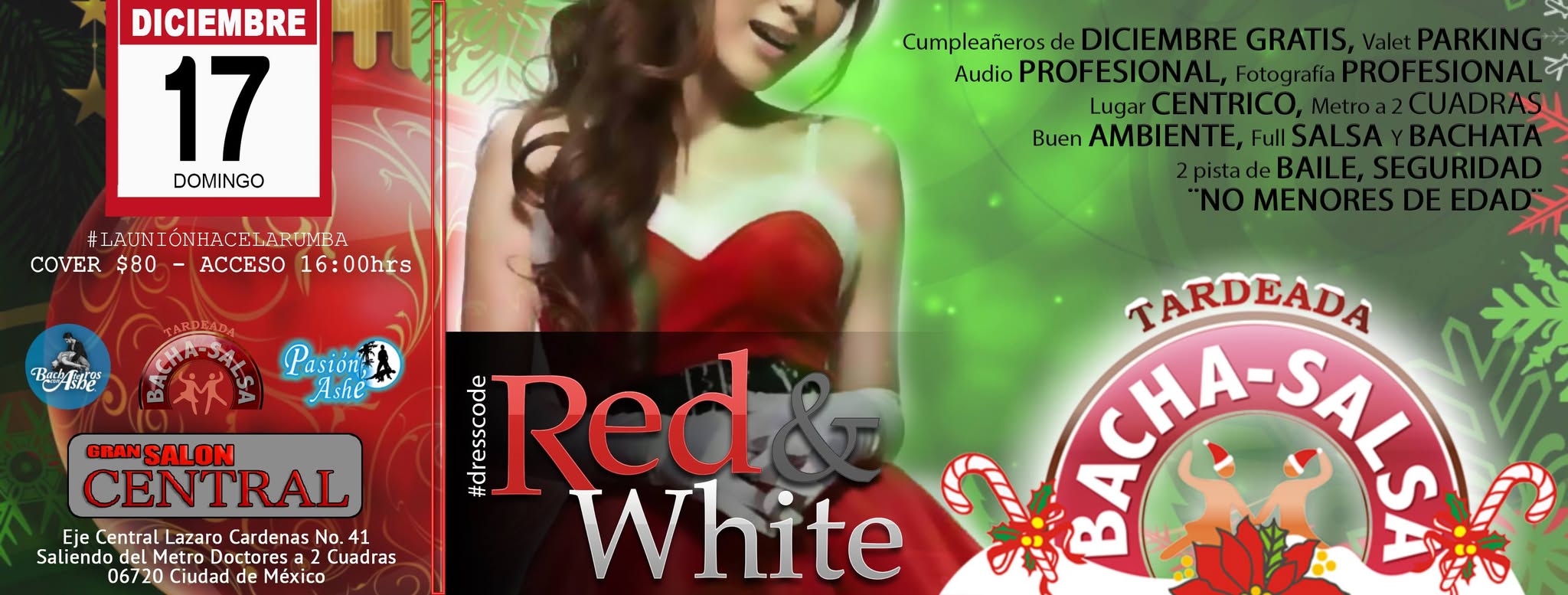 Tardeada Bacha-Salsa 17 de Diciembre Rojo y Blanco