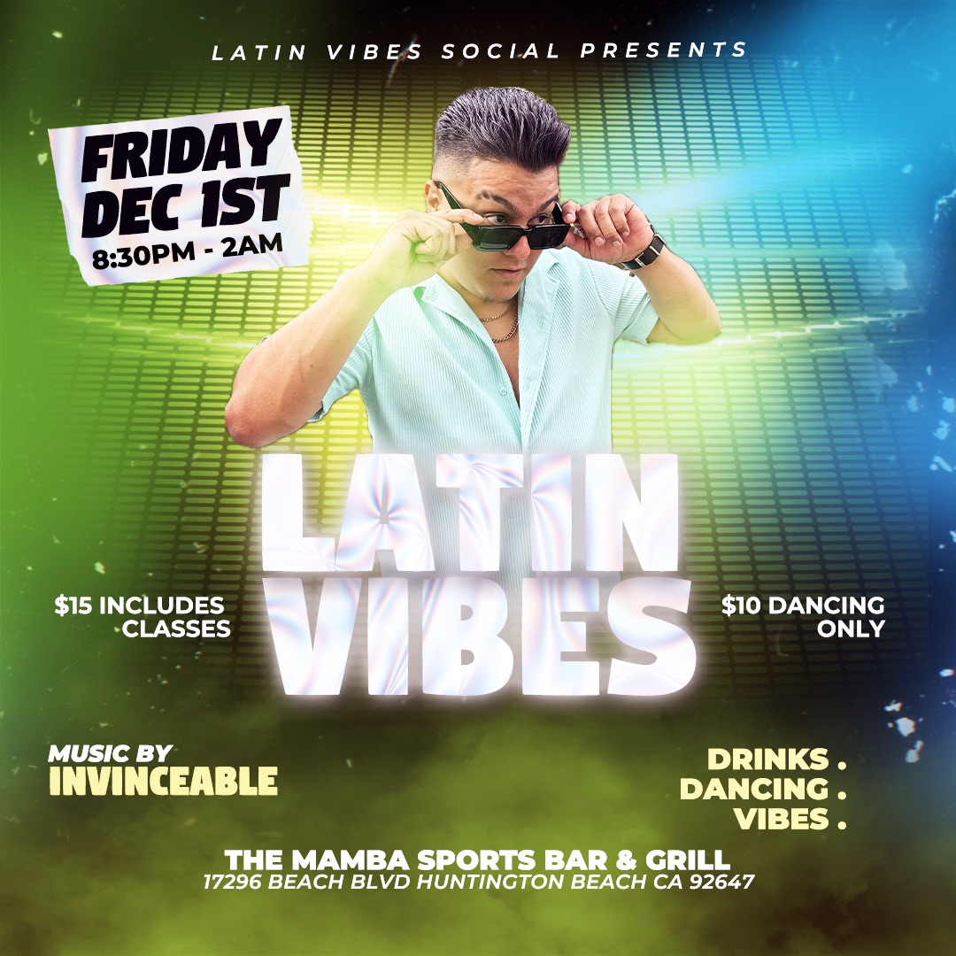 LATIN VIBES FRIDAY WITH DAVID NIETO GUEST DJ INVINCEABLE