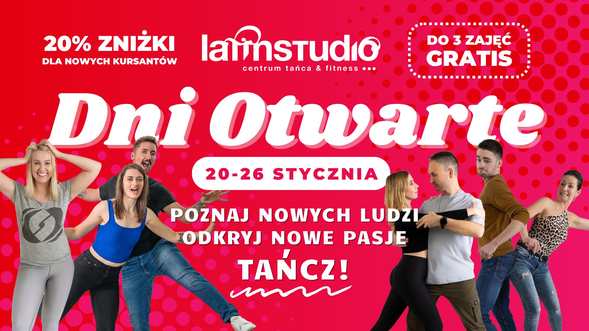 🔥Dni Otwarte w Latin Studio 🔥 DO 3 RÓŻNYCH ZAJĘĆ ❗️❗️GRATIS❗️❗️