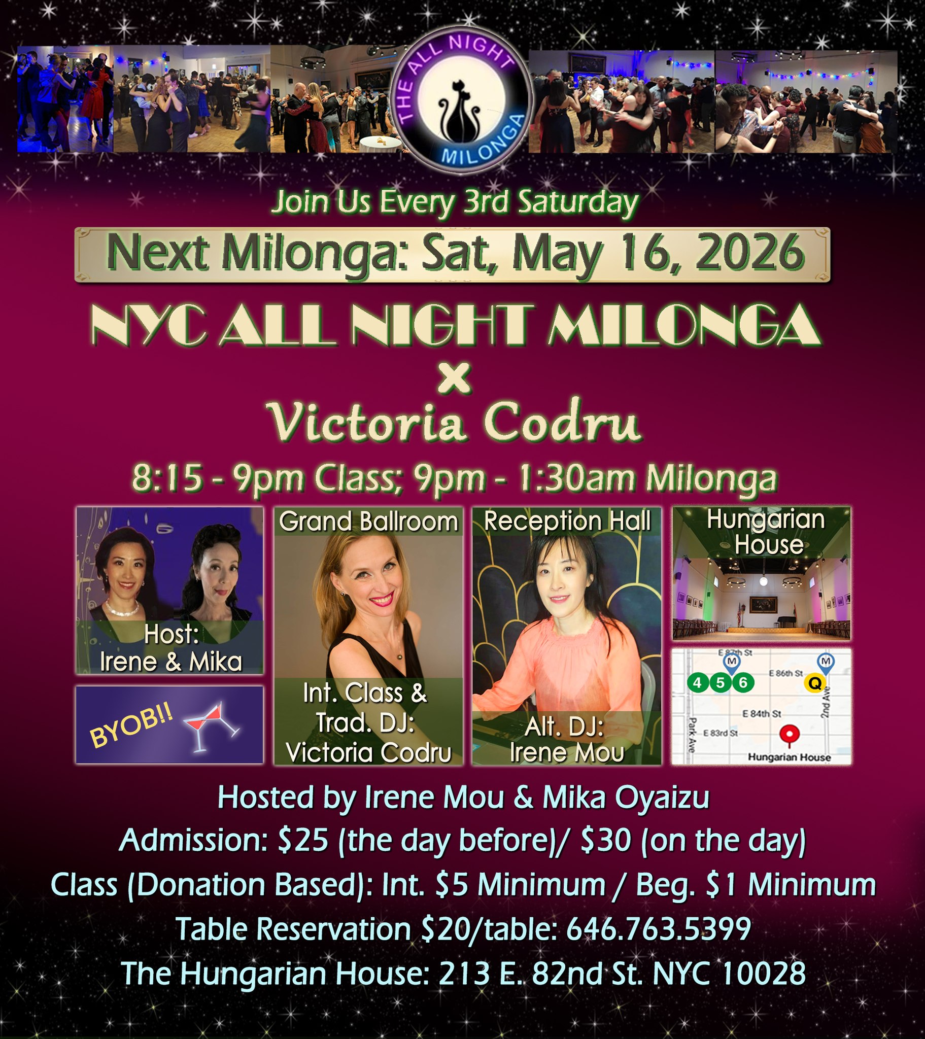 May 16 All Night Milonga x Victoria Codru @ Hungarian House