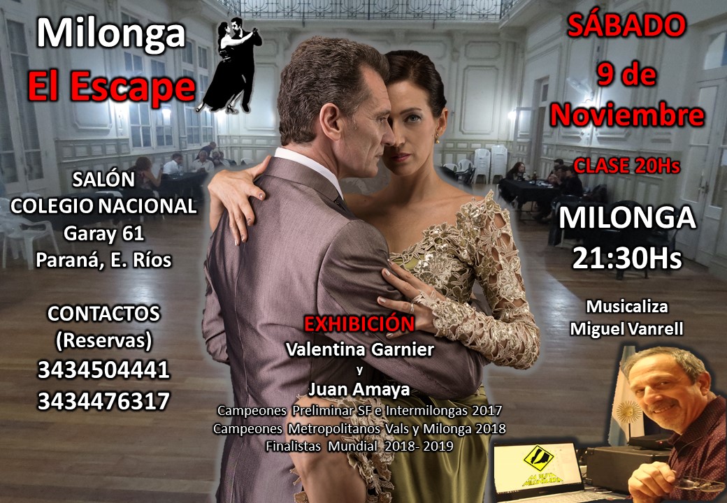 Milonga El Escape Edición Especial con Valentina y Juan