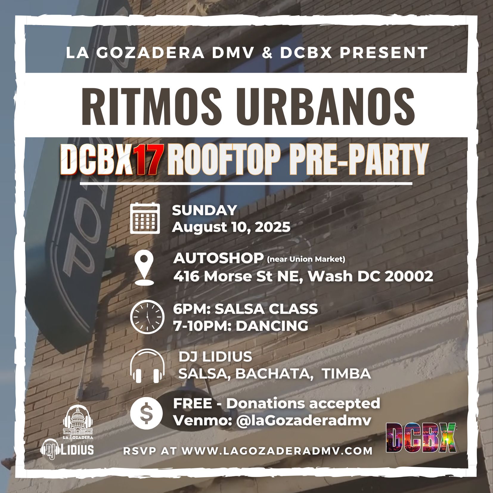 Ritmos Urbanos DCBX17 Rooftop Pre-Party