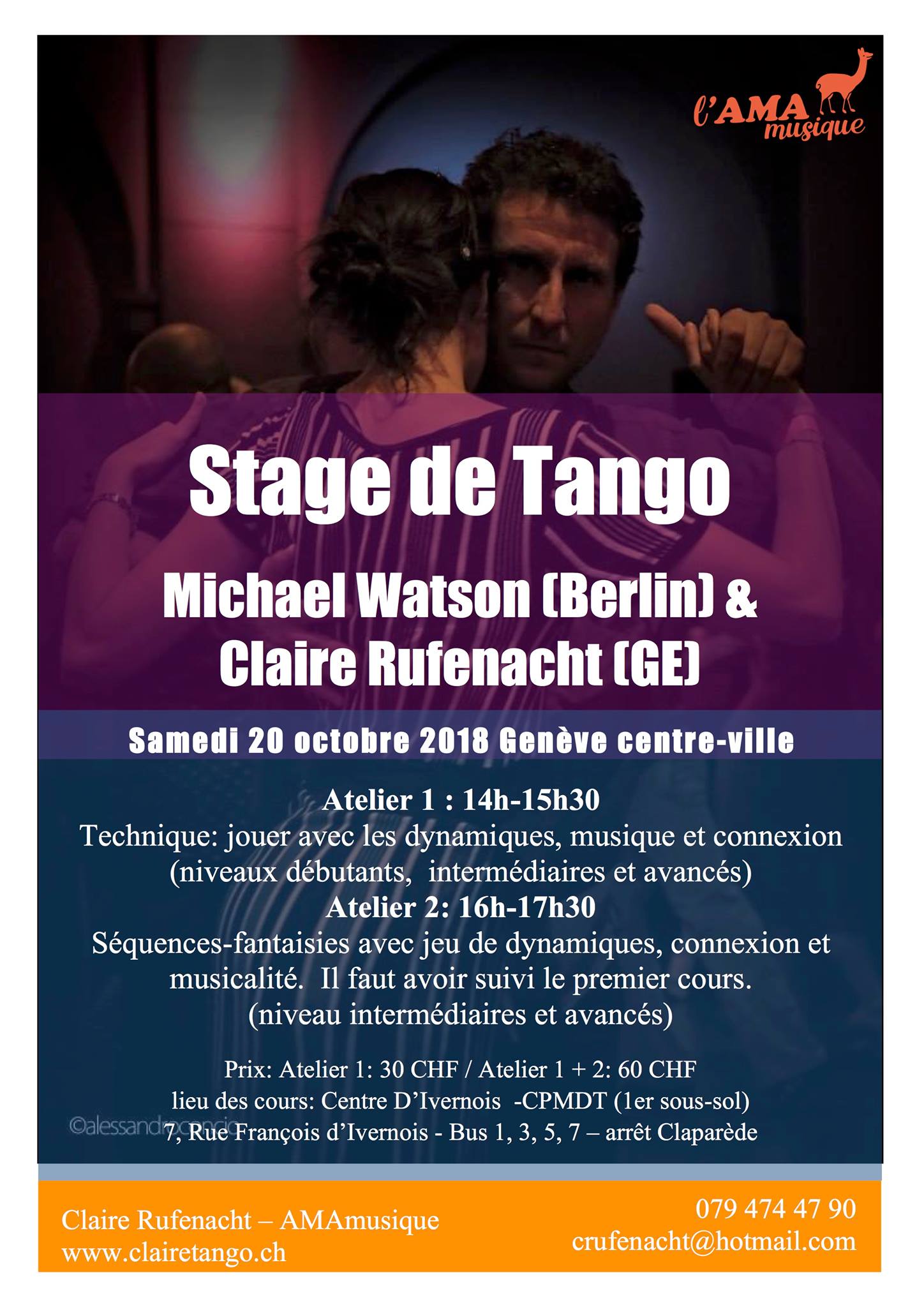 STAGE De TANGO avec Michael Watson et Claire Rufenacht