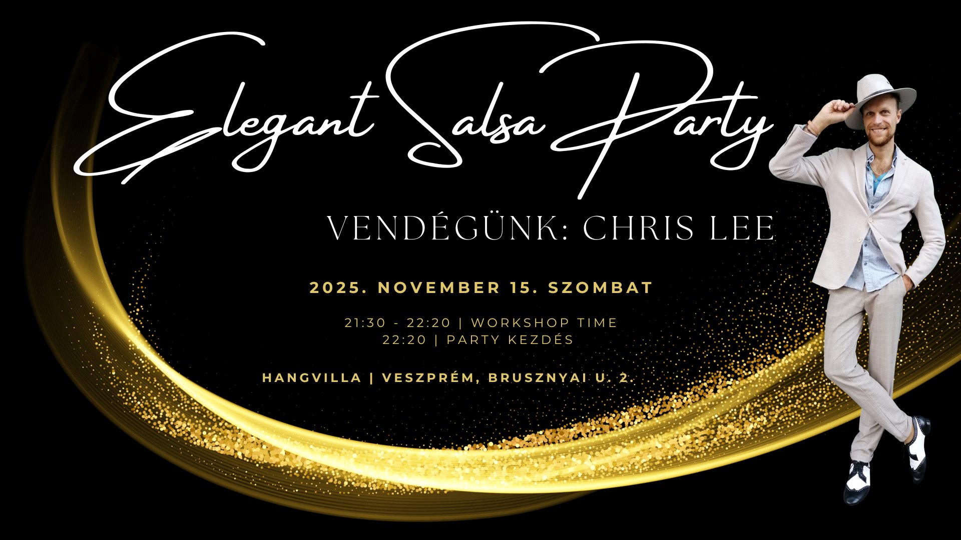 Elegant salsa & bachata party vendég: Chris Lee