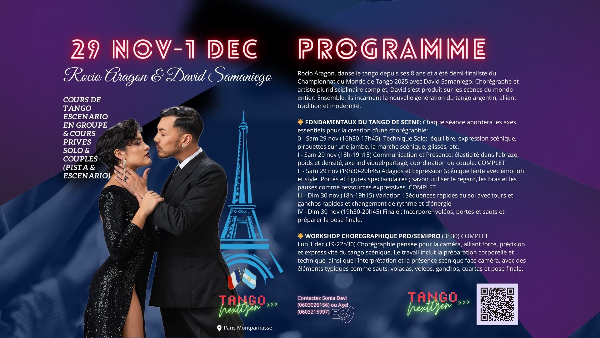 Rocio Aragon & David Samaniego at Tango NextGen 🇫🇷💙🤍❤️🇦🇷