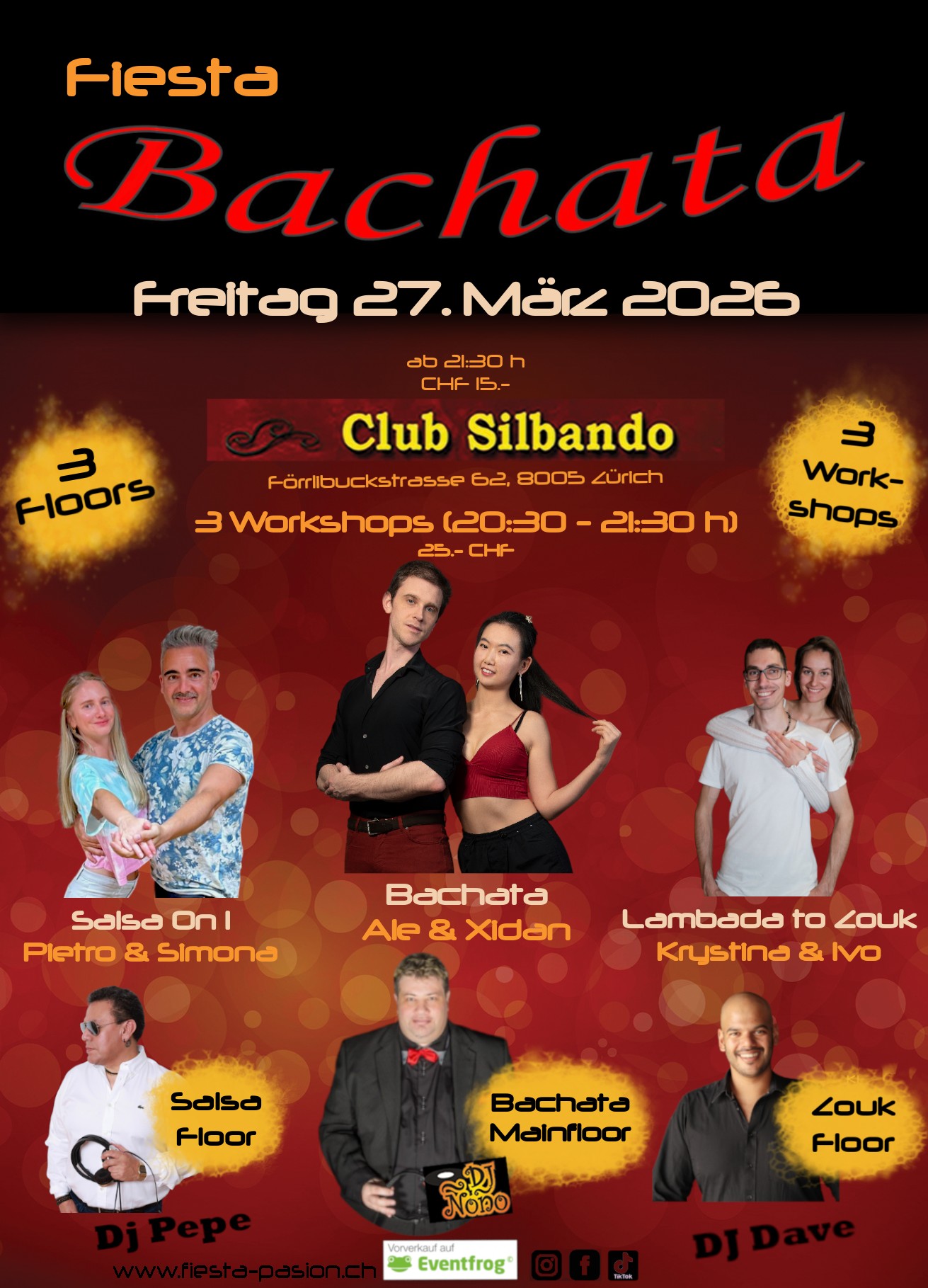 Fiesta Bachata - 3 Workshops und 3 Floors