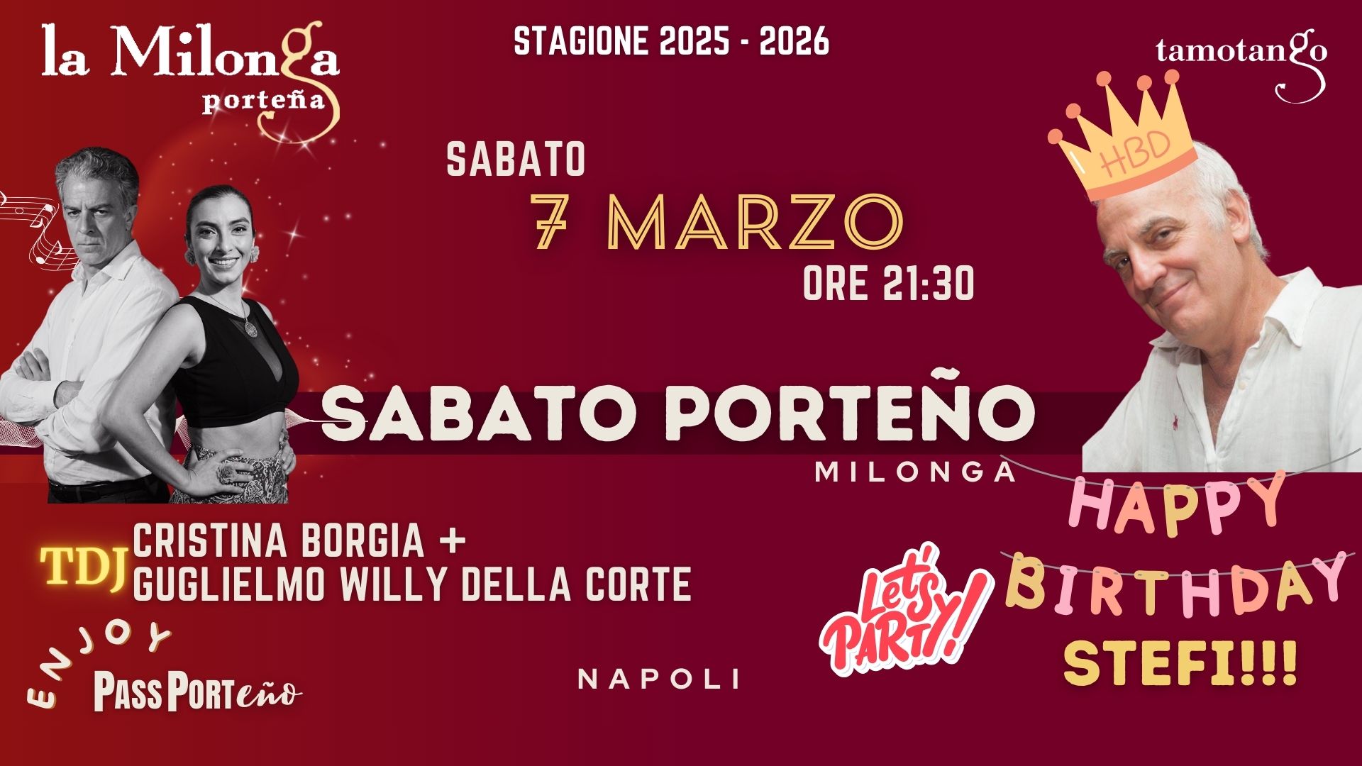 Sabato Porteño - Tdj Cristina Borgia e Guglielmo Willy della Corte