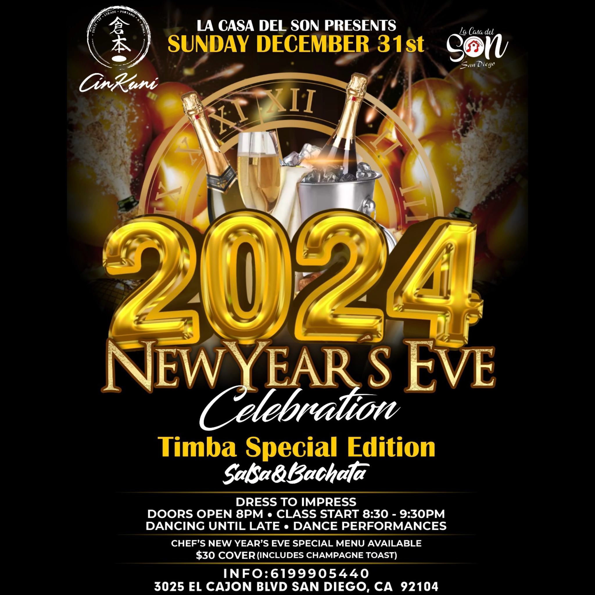 NEW YEAR’S EVE DANCE PARTY CELEBRATION @ CINKUNI