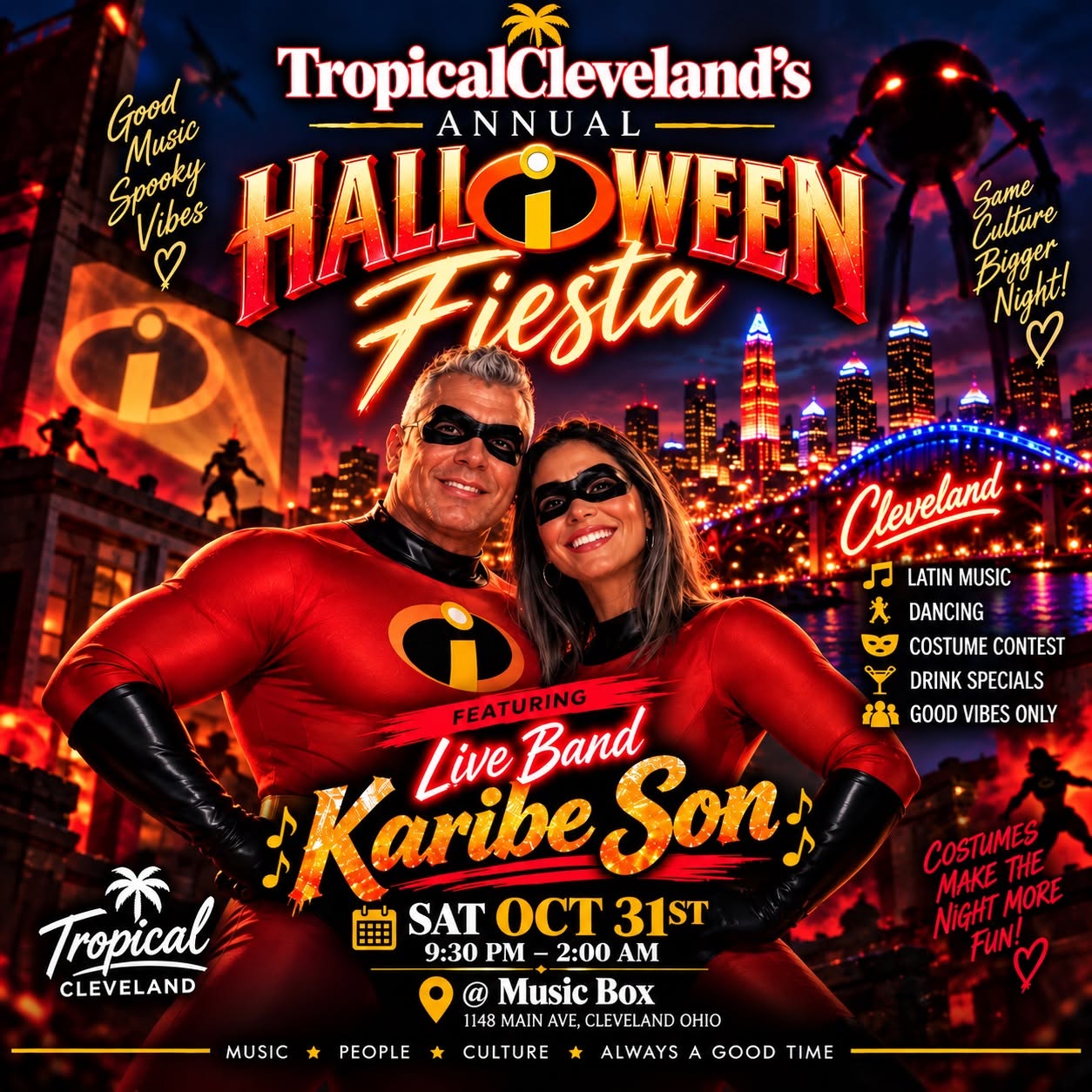 TropicalCleveland’s “Annual Halloween Fiesta” feat Karibe Son, Sat Oct 31st @ Music Box