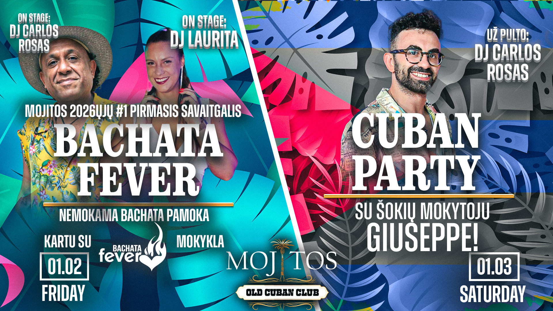 🪇 MOJITOS 2026ųjų metų #1 PIRMASIS LATINO SAVAITGALIS 2026 01 02 03