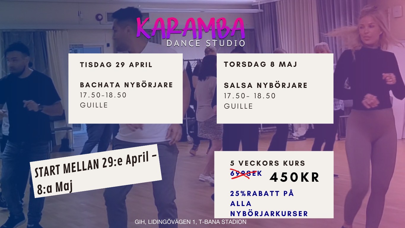 Salsa - bachata Nybörjare 25% off Nya Nybörjarkurser