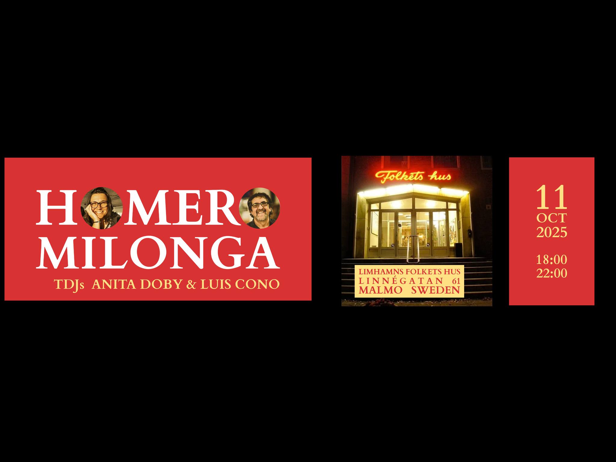 HOMERO MILONGA - 11 OCT 2025 - 18.00-22.00 - DJ ANITA & LUIS