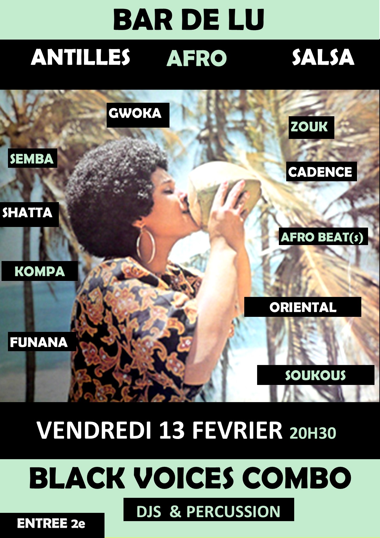 BLACK VOICES COMBO dj et percussions AFRO ANTILLES SALSA MUSIQUE DU MONDE