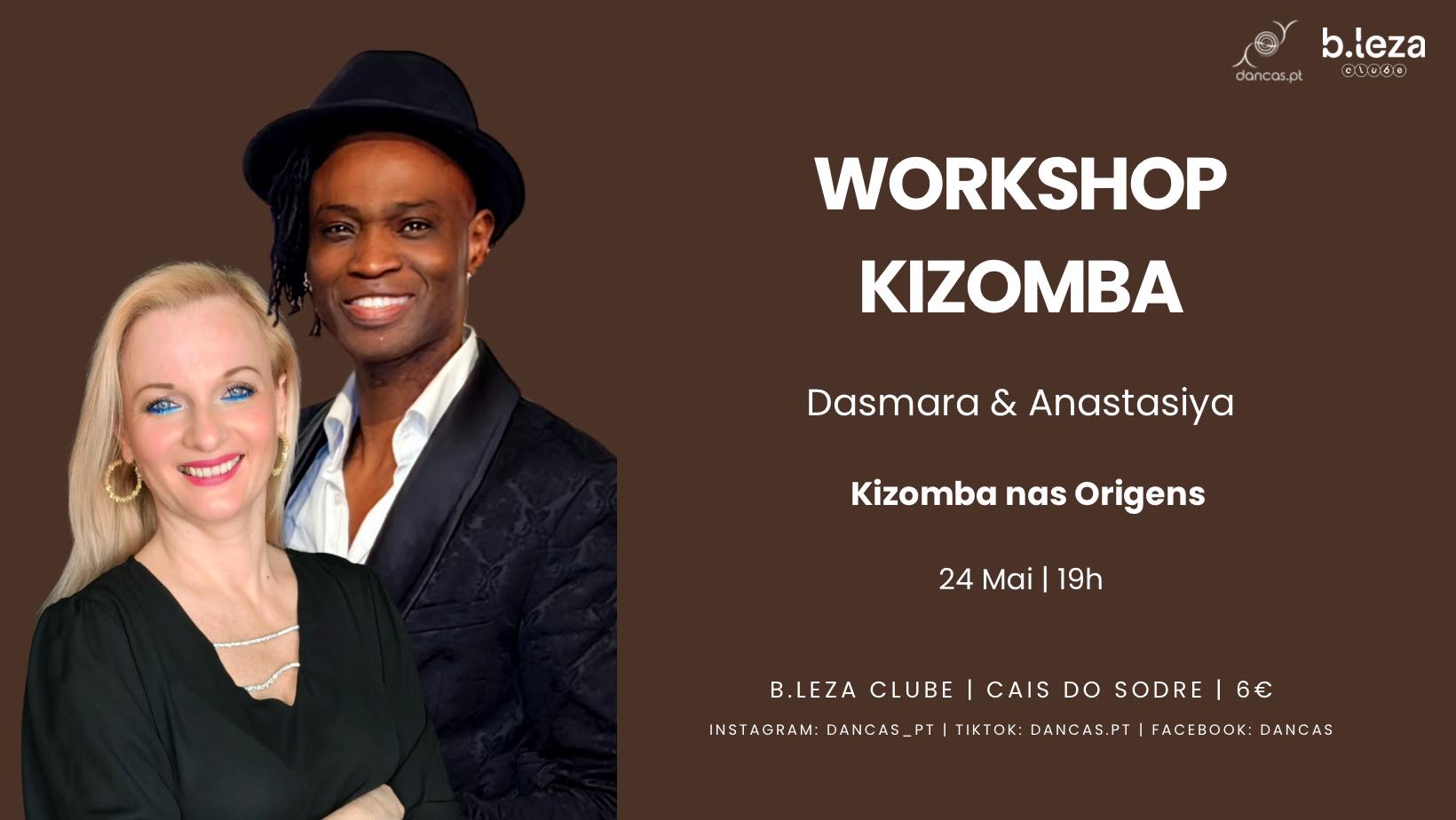 Danças no B.leza 24 Mai Kizomba nas Origens Dasmara & Anastasiya