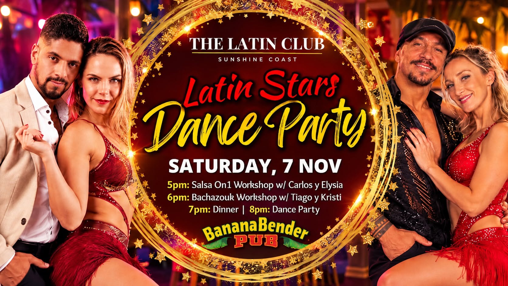 Latin Stars Dance Party & Workshops @Banana Bender Pub - 7 Nov