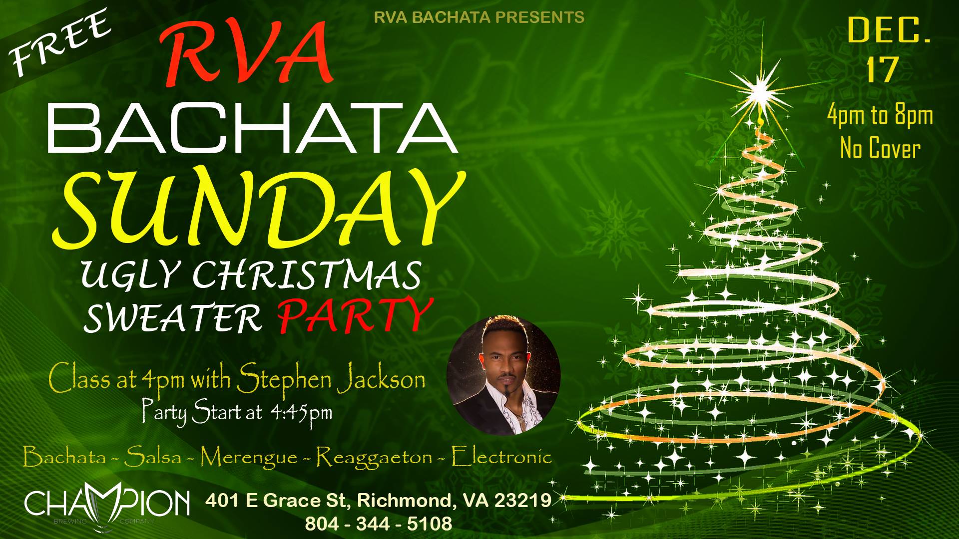 RVA Bachata Sunday - Ugly Christmas Sweater Party