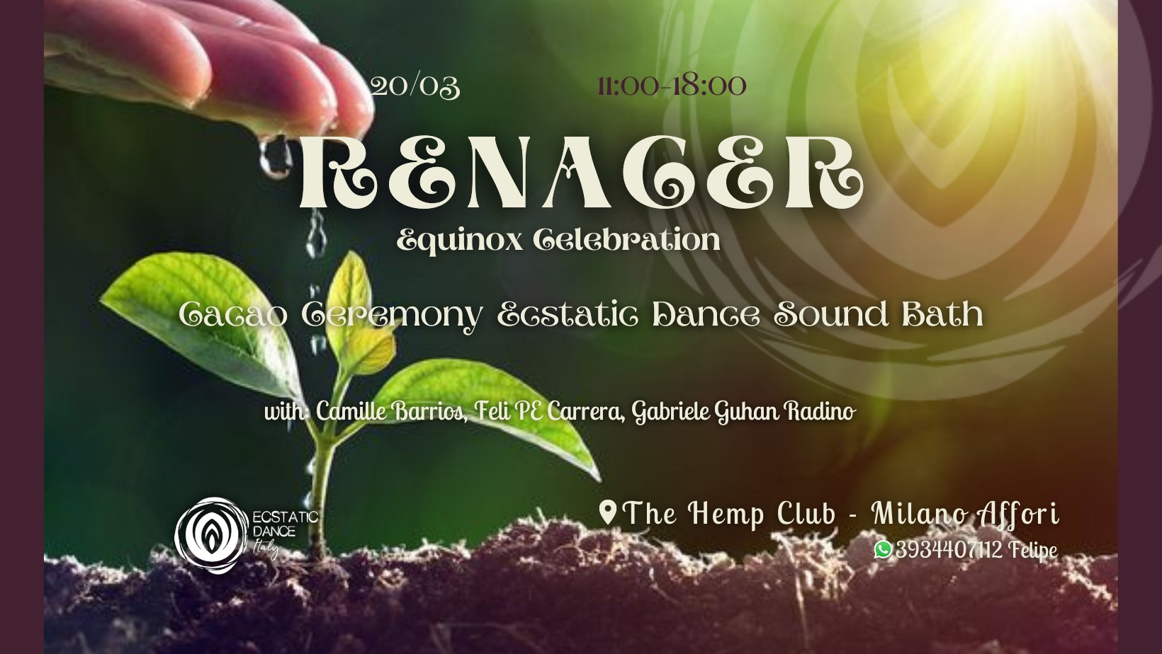 Cacao Ceremony + Ecstatic Dance + Sound Bath - RENACER