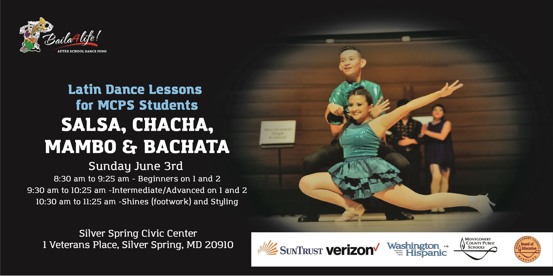 Latin Dance Lessons 4MCPS HS Students