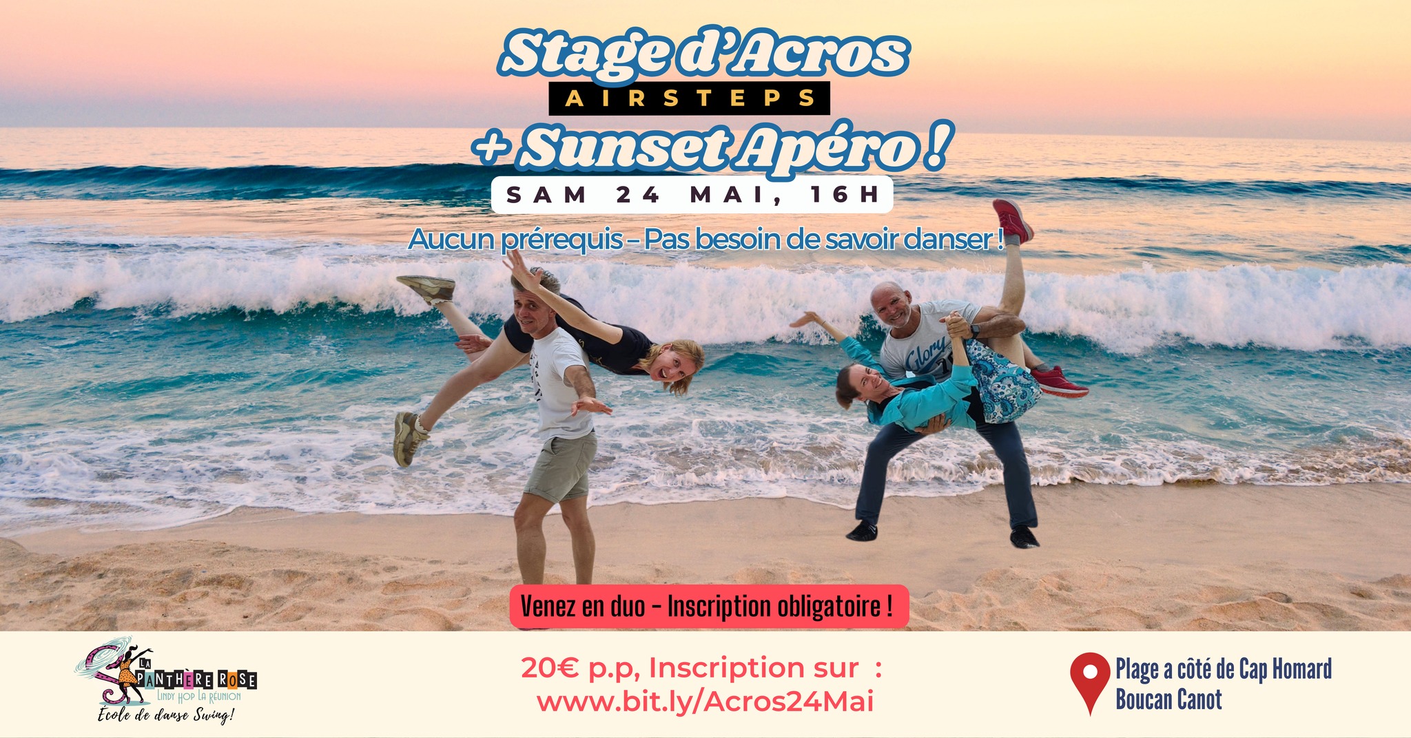 Stage d'Acros (Lindy Hop) đ„ + Sunset ApĂ©ro Ă Boucan đ„