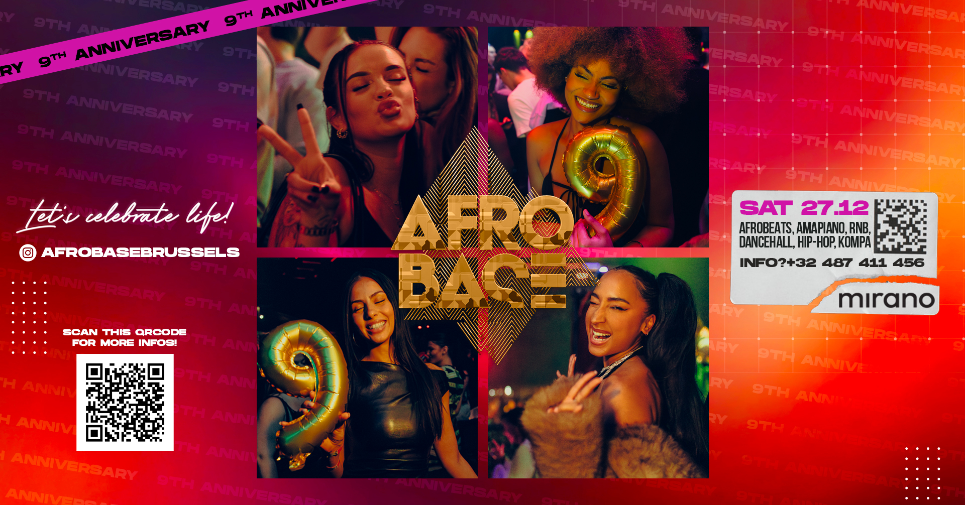 Afrobase: 9th anniversary! • SAT 27.12 • MIRANO Brussels!