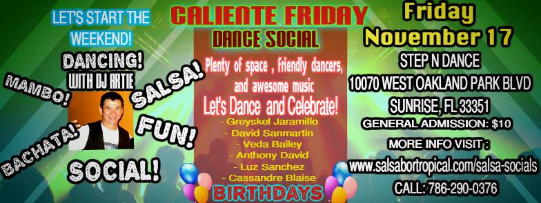 Caliente Friday Latin Dance Social Nov 17