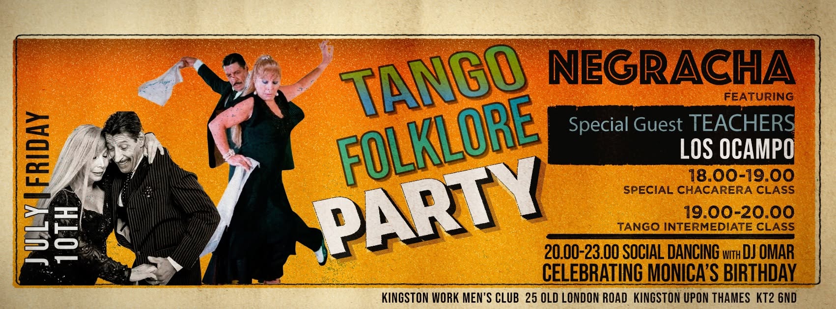 FRIDAY 10.07.26 Negracha KINGSTON f. Tango & Folklore with LOS OCAMPO