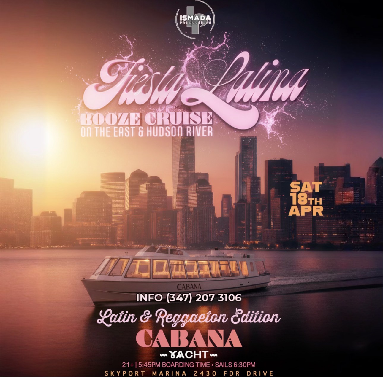 Fiesta Latina Booze Cruise NYC Latin & Reggaeton Yacht Party