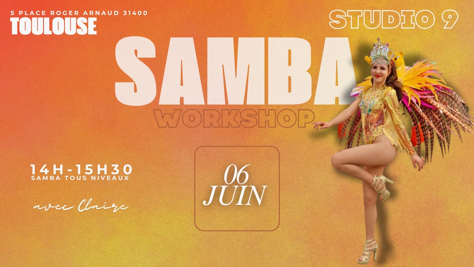SAMBA WORKSHOP Samedi 6 juin avec Claire