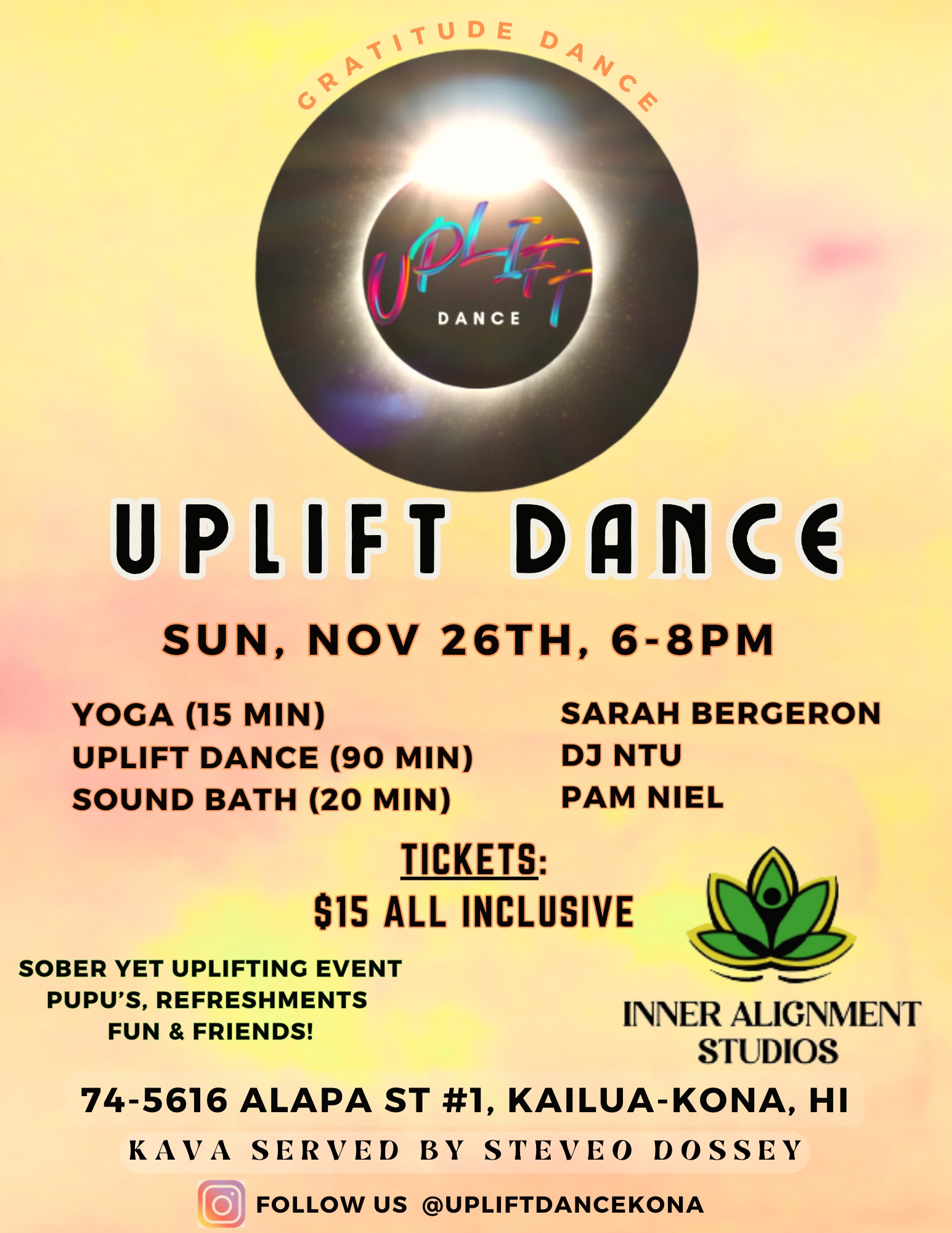 Uplift Dance - Sun Nov 26 at Inner Alignment Studios