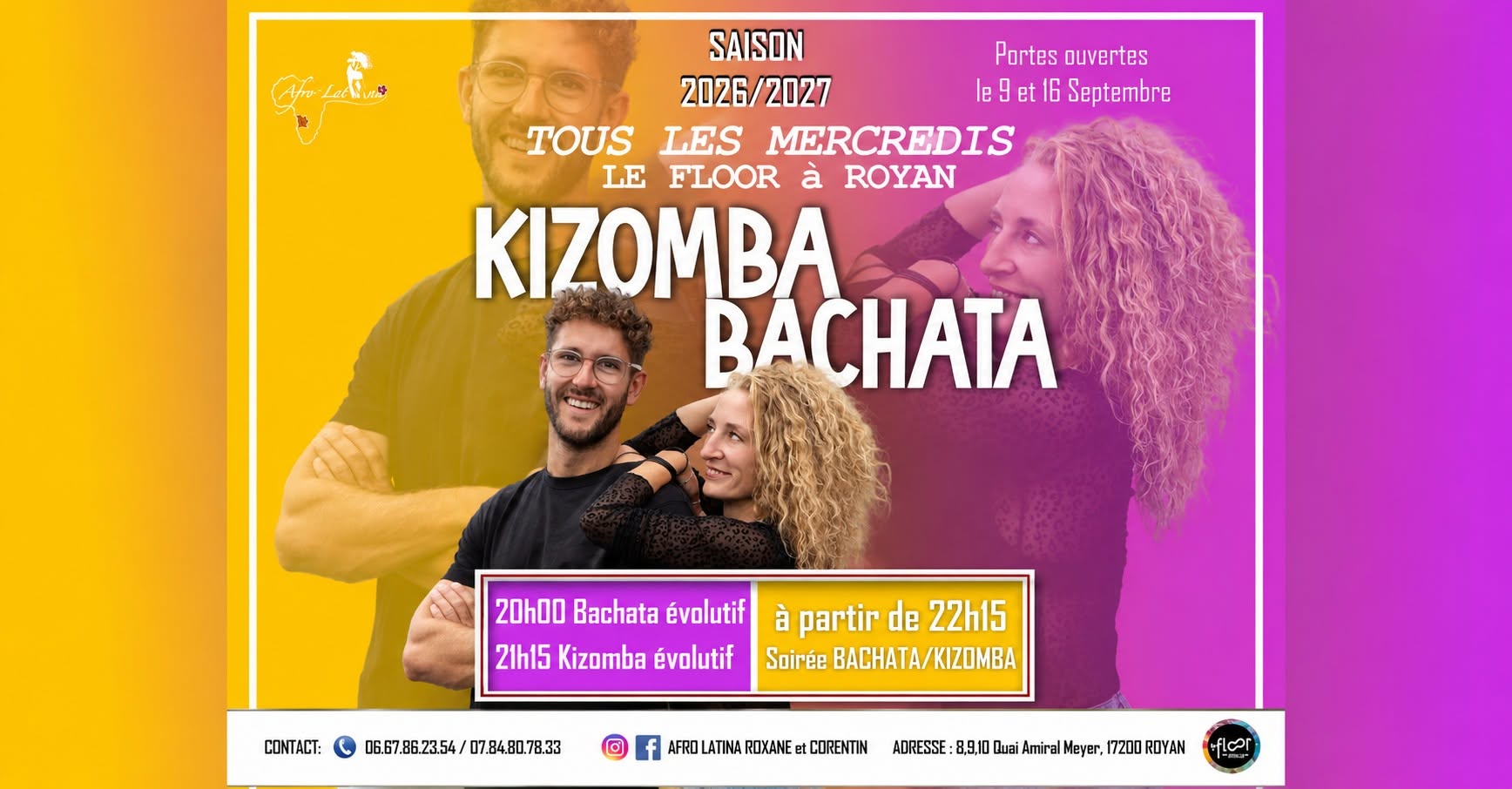 Portes ouvertes BACHATA KIZOMBA au Floor à Royan SAINSON 2026 2027 By AFRO LATINA