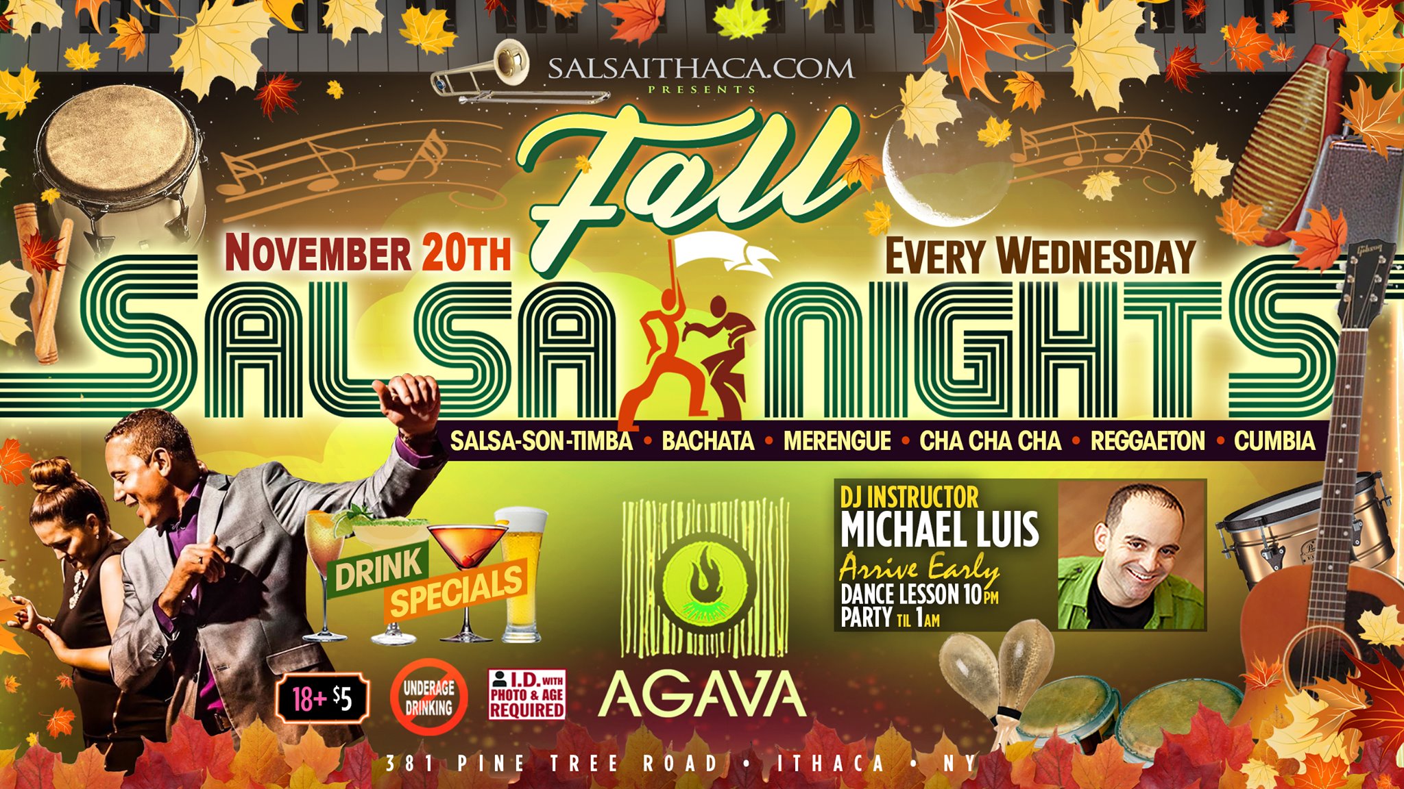 SALSA NIGHT AGAVA Dance Party & Lesson with DJ Michael Luis