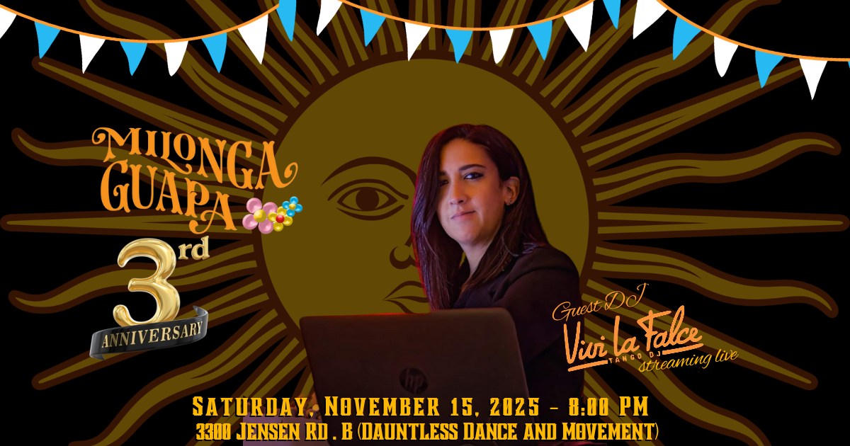 Milonga Guapa 3rd Anniversary! πΆ DJ Vivi La Falce streaming live from Europe π