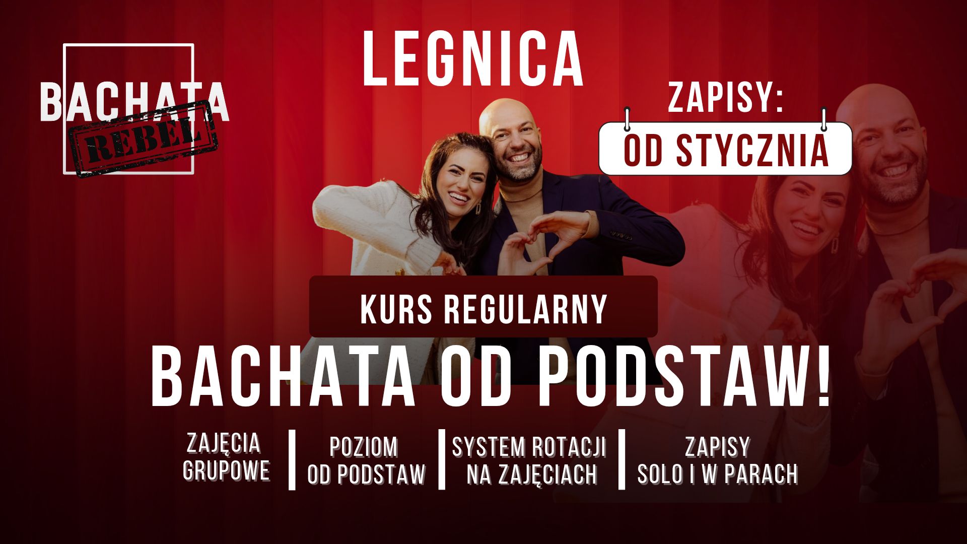 Bachata w parach od podstaw - Nowy Intensywny Kurs regularny w Legnicy - Zapisy Styczeń '26